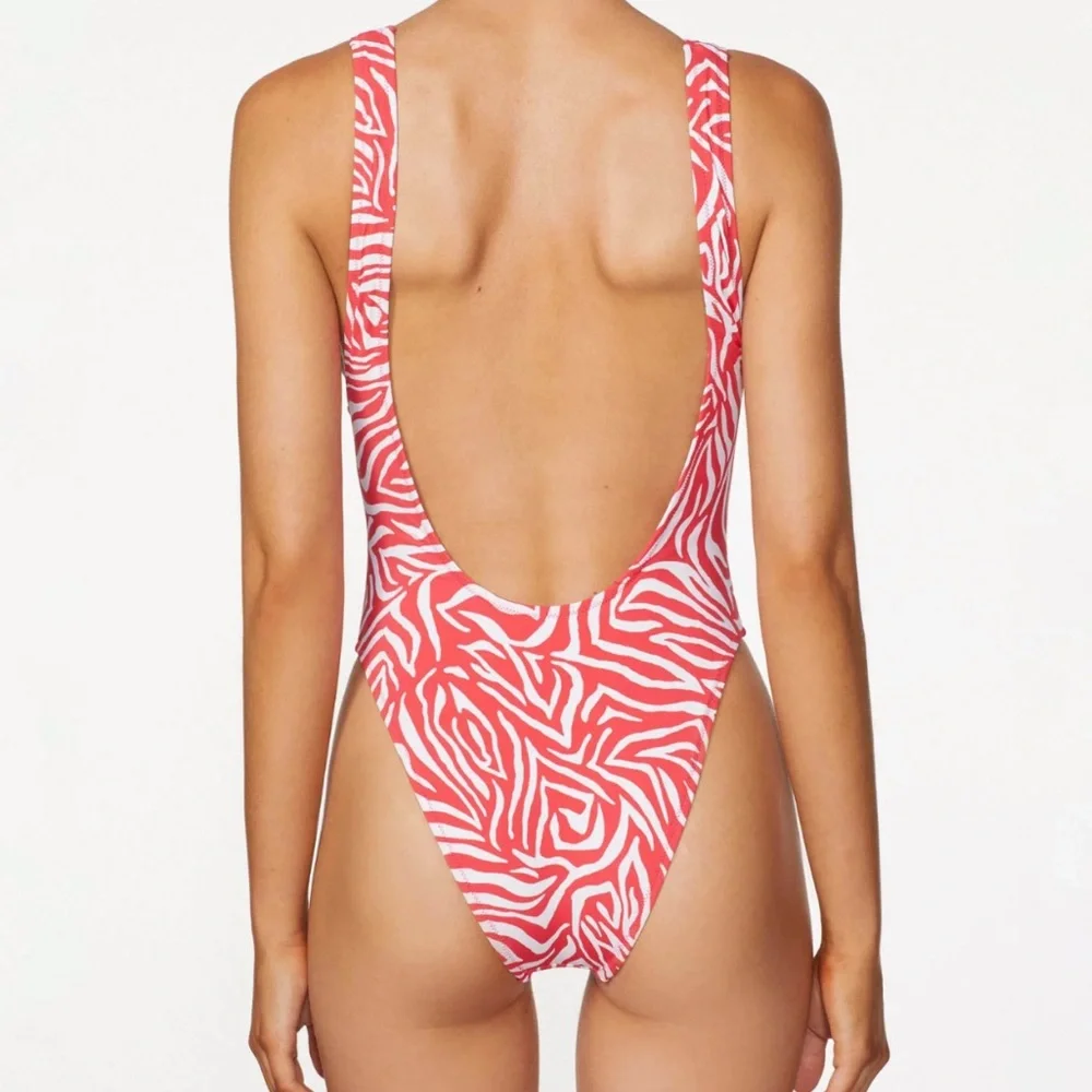 NWT FP x ITS NOW COOL the showtime one piece in fuego Zebra red white size small